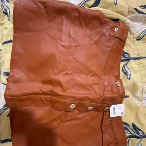 We The Free Rust Brown Faux Leather Mini Skirt